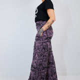 Black on Heather Shroomed High Waisted Wide Leg Pants