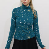 Stardust on Emerald Turtleneck (34" Bust)