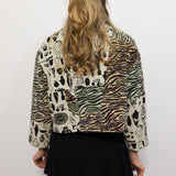 Curious Tiger Patchwork Cropped Jacket in Size 1