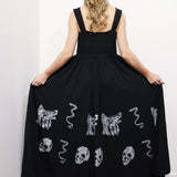 Black Cecilia Dress with Silver Prints (Medium)