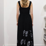 Black Cecilia Dress with Silver Prints (Medium)