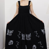 Black Cecilia Dress with Silver Prints (Medium)