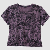 Black on Heather Shroomed Amie Tee