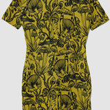 Black on Citrus Shroomed Jane Dress