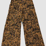 Black on Caramel Shroomed High Waisted Wide Leg Pants