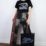 Steely Blue Tiger Snake Tote