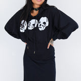 Tri-Skull Corset Hoodie