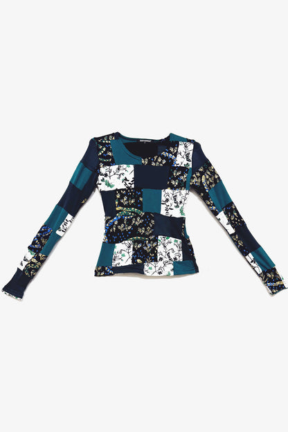 Patchwork Fitted Long Sleeve in Large