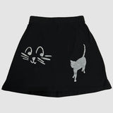 Silver Cats Mini Skirt (Small)