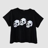 Tri-Skull Loose Tee in Size 1