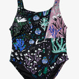 Patchwork Wandering Floral/Swan/Peyote One Piece Swimsuit