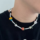 One of a kind glass bead necklace in T&B Mousie