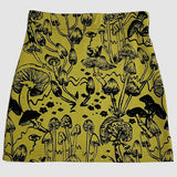 Chartreuse Shroom Mini Skirt (24" & 38" Waist)