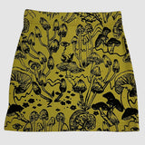 Chartreuse Shroom Mini Skirt (24" & 38" Waist)