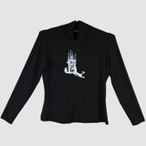 'Beyond the Gates' on Black Turtleneck (Medium)