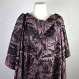 'Birds of Prey' on Lilac Raw Silk by the Metre