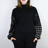 Black & Brown Patchwork Boxy Long Sleeve (Sizes 1 & 3)