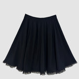 Black Lace Trimmed Margot Skirt