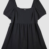 Black Puff Sleeve Dress (2X)