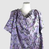 'Feral Floral' on Orchid Raw Silk by the Metre