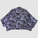 Sample Black 'Fox Den' on Orchid Raw Silk Jacket (Size 4)