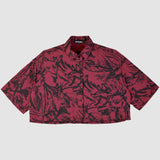 Black on Raspberry 'Fox Den' Boxy Button-Up