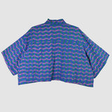 Midnight 'Wavy Plaid' Boxy Button-Up (Sizes 3 & 4)