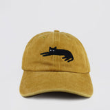 'Lounging Cat' Ochre Baseball Hat