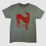 Red 'Hound' on Olive T-shirt