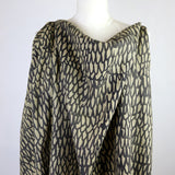 'Scales' on Brown Raw Silk by the Metre