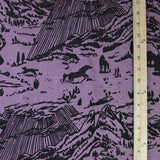 'Shadow Canyon' on Lilac Raw Silk by the Metre