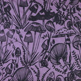 'Shroomed' on Lilac Raw Silk by the Metre