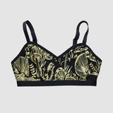 Gold on Black 'Shroomed' Bralette