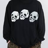 Tri-Skull Relaxed Fit Sweatshirt