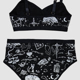 White on Black 'Spellbound' Bralette & Underwear Set