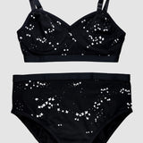 White on Black 'Starlight' Bralette & Underwear Set