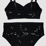 White on Black 'Starlight' Bralette & Underwear Set