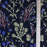 Midnight 'Thistle' Cotton Crêpe by the Metre