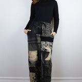 'Unknown' Patchwork Crepe Pants (Size 1)