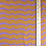 Purple 'Wavy Line' on Cayenne Cotton Crêpe by the Metre