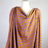 Purple 'Wavy Line' on Cayenne Cotton Crêpe by the Metre