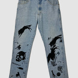 'Wolf Dive' Vintage Wranglers (34x32)