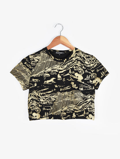 Gold on Black Shadow Canyon Cropped Tee - Thief and Bandit