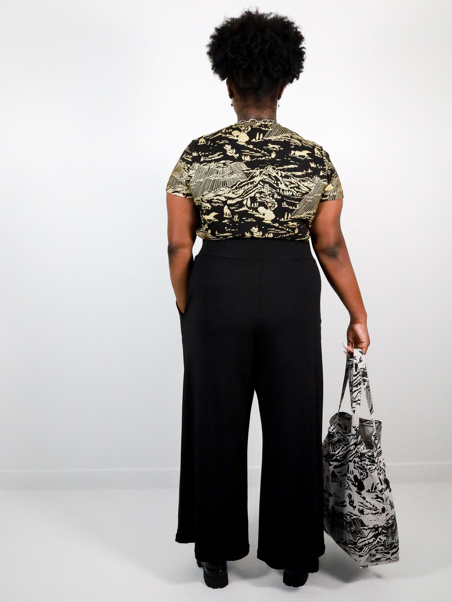 Black High Waisted Wide Leg Pants - Thief and Bandit