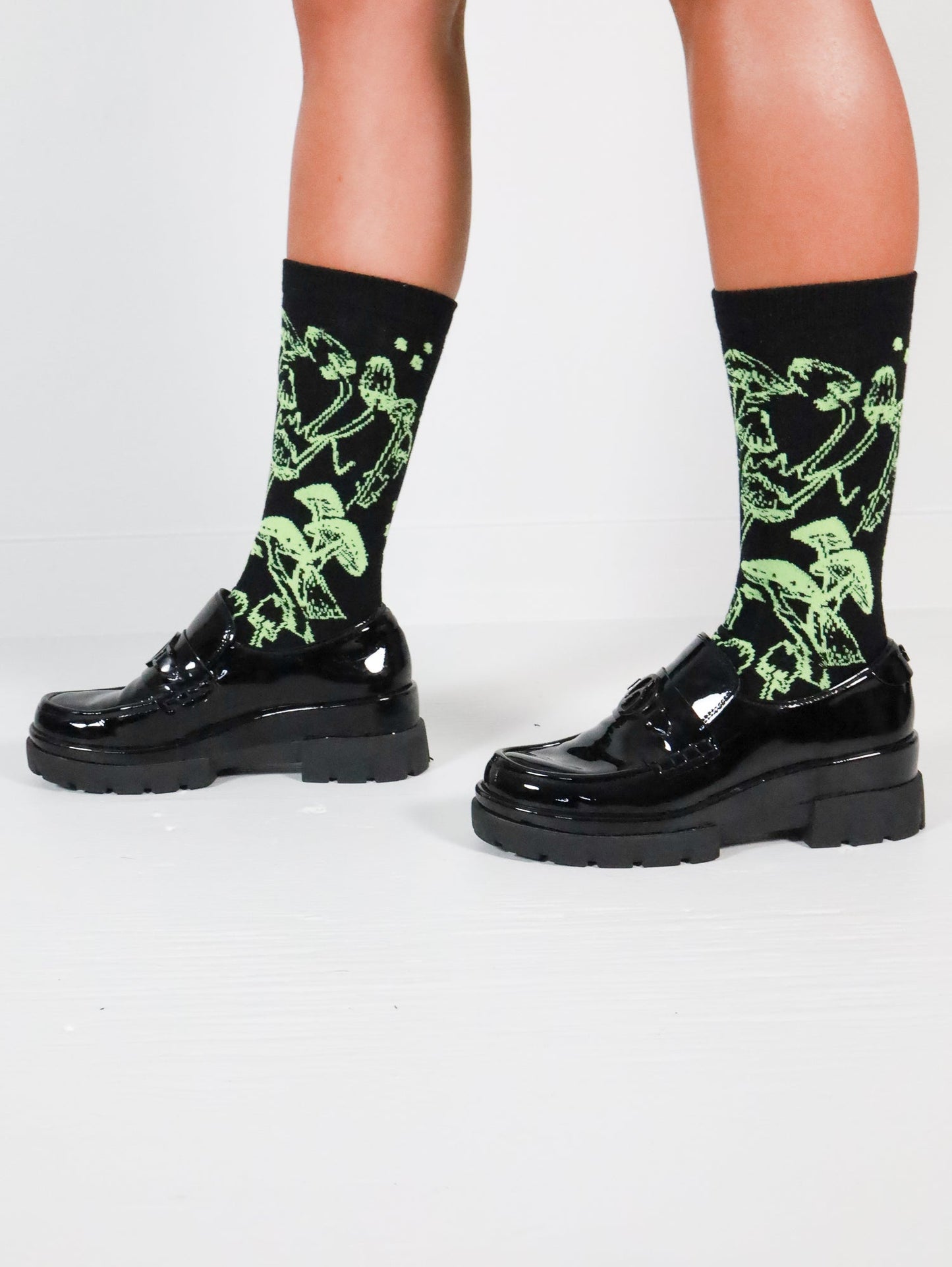 Chartreuse Shroom Socks