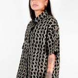 Wavy Plaid Crêpe Button Up - Thief and Bandit